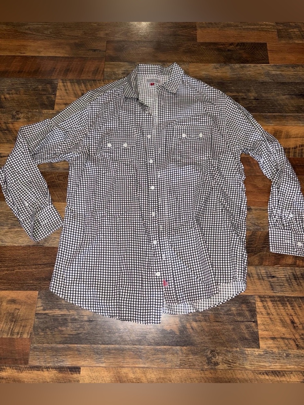 Resistol Men's Black & White Checked‎ Casual Button-Down Shirt